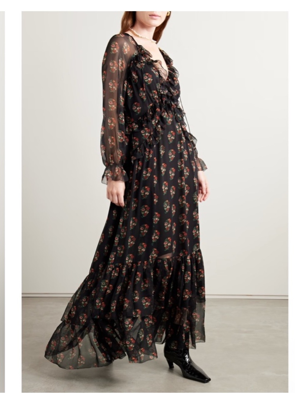 DÔEN Saffron paisley bouquet maxi dress M